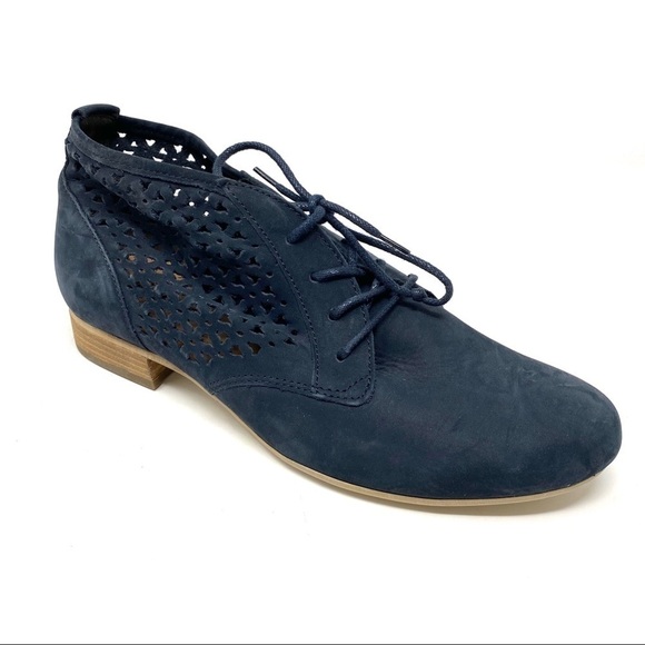 Gabor perforated Nubuck booties Navy blue - Picture 1 of 7
